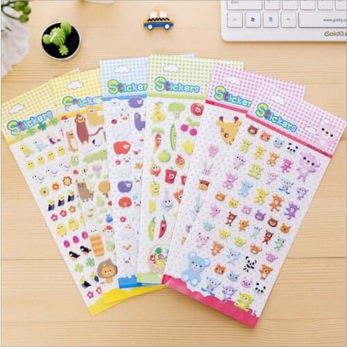 1sheet Anime cartoon Korean cute 3D bubble stickers Wall decoration Creative Handbook Diary DIY Decorative Sticker