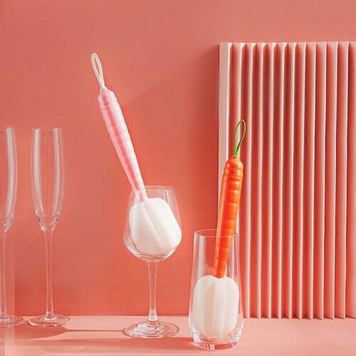 1Pcs Sponge Brush Cup Brush Kitchen Cleaning Tool For Wineglass Bottle Coffe Tea Glass Cup Mug Handle Brush