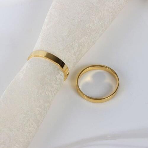 10pcs Gold Color Napkin Rings Napkin Buckles Serviette Holder for Wedding Party