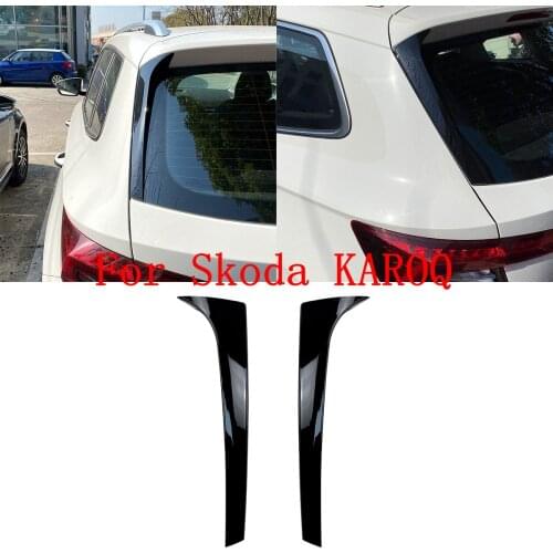 2Pcs Gloss Black Rear Window Side Wing Roof Spoiler Splitter Stickers for Skoda KAROQ