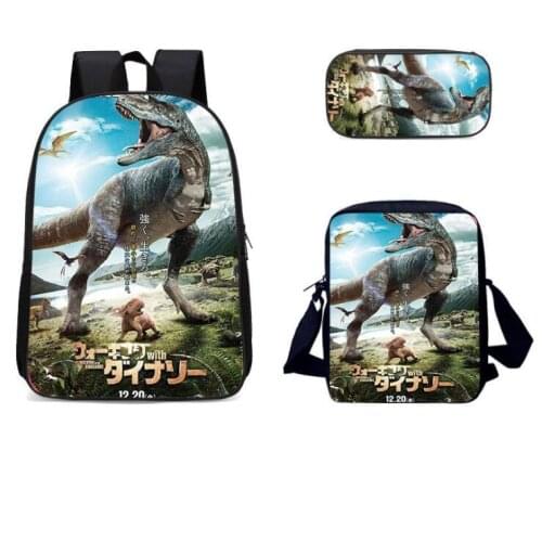 3Pcs/Set Popular Animal Printing Dinosaur Backpack For Kids Jurassic World Fallen Kingdom Bags For Girls Boys Children School