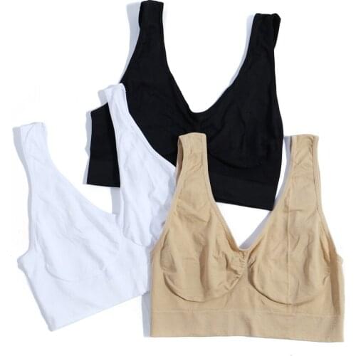 3 pcs/set Women Push Up Sleeping Bra Shakeproof Fitness Seamless Bra Wireless Brassiere Bra Girl Crop Top Underwear Bra S-XXL