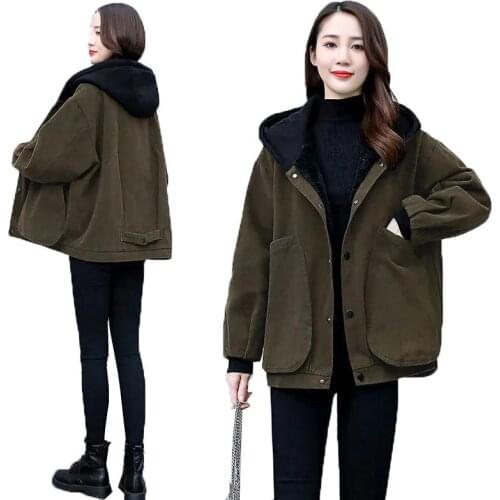 Large Size 4XL Jacket Women 2021 Spring Autumn Hooded Loose Casual Jackets Baseball Uniform Tops Coat Fashion Casaco Feminino