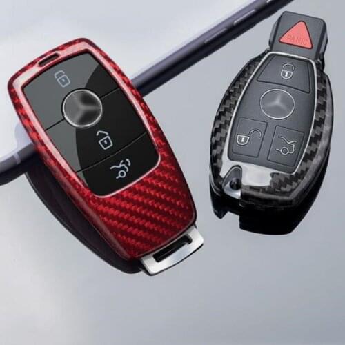 Carbon Fiber Key Shell Buckle Case Cover Suitable for Mercedes-Benz Key Class a C Class E Class Benz E300lglc