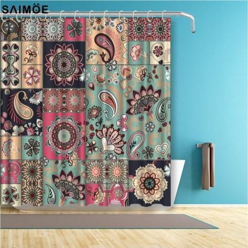 Morocco Design Shower Curtain Nordic Style Colorful Curtain for Kids Waterproof Polyester Fabric Bathroom Curtain Sets