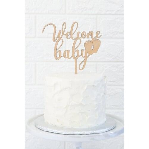 Welcome Baby cake topper, Baby shower cake topper Baby Shower Cake Decorations, Gender Neutral New Baby Party Cake Topper