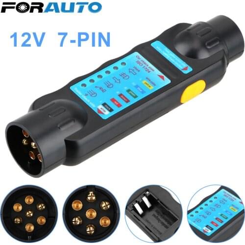 FORAUTO Car Towing Light Tester 7 Pin Caravan Towing Tow Bar Light Wiring Tester Trailer Tester 12V Plug Socket Diagnostic Tools