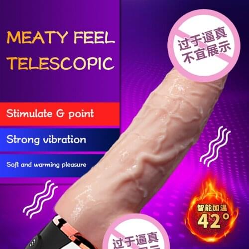 Sex mashine artificial penis Fully automatic telescopic push heating vibrator fuck machine dildos for women Adult toys dildo