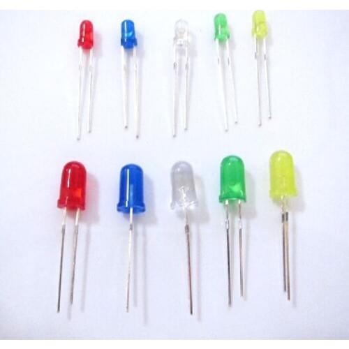 Red, green, yellow,white and blue of the light-emitting diode LED KIT 3MM 5MM 100PCS for arduino for raspberry pi