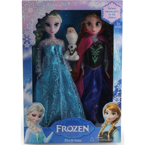 Disney Frozen Elsa And Anna Doll Set-Frozen Princess Elsa and Each Mother-Double Doll Set-Blue dress Doll Set-Disney Dolls