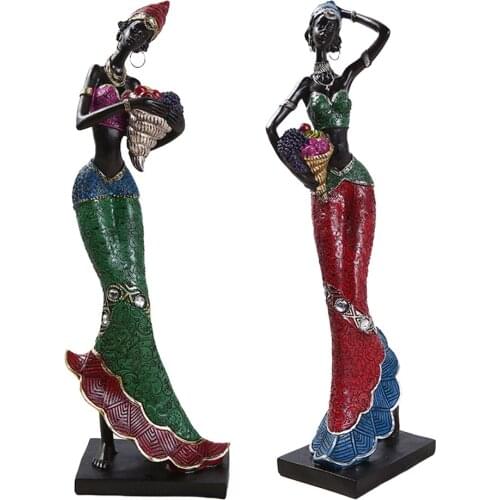 Novelty Exotic African Women Statue Art Collection Gift Home Tabletop Décor