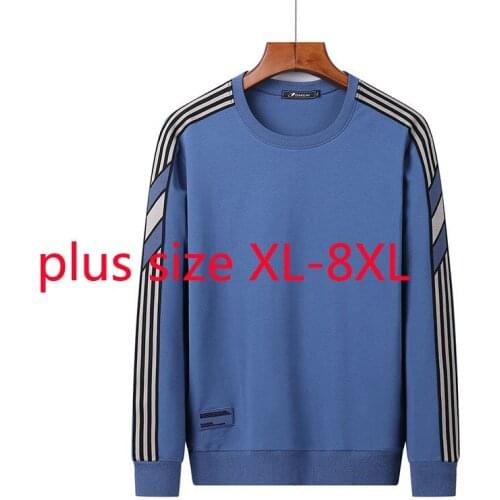 New Arrival Fashion Cotton Spring And Autumn Men Extra Large Round Neck Casual Hoodie Men Plus Size XL 2XL 3XL4XL 5XL6XL7XL 8XL