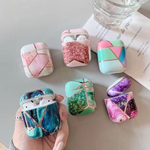 New Arrival Fashion Marble Pattern Protective Charging Box for Airpods marble hard case