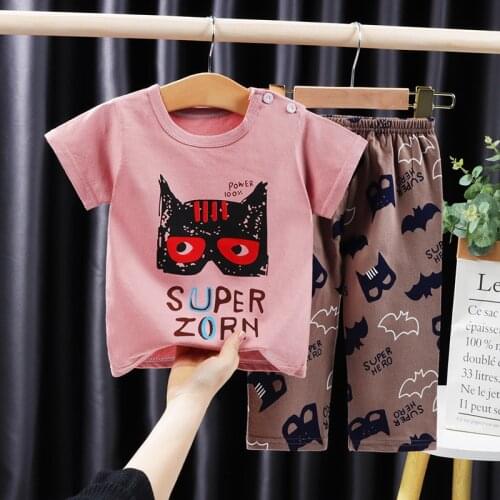 Baby Boy Cartoon Clothing Cotton Infant Clothes T Shirt Pants Sets Toddler Girl Boy Baby Summer Sets 2021 Roupa Infantil Menino