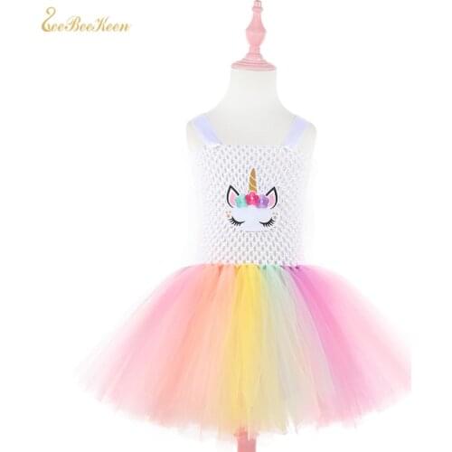 Girls Unicorn Party Dress Summer Baby Tutu Dress Child Halloween Cosplay Costume Unicorn Dress For Kids Unicorn Princess Dress