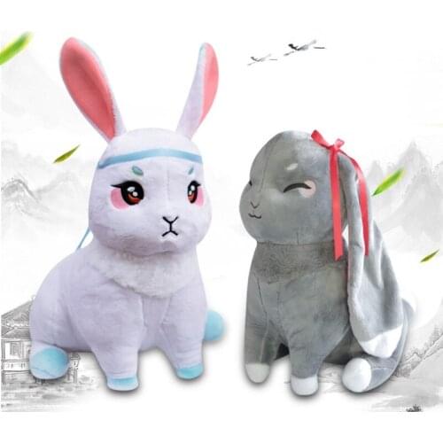 Cute Mo Dao Zu Shi Wei Anime Plushies Wuxian Lan Wangji Mascot Rabbits Cosplay Plush Dolls Stuffed Toy Otaku Anime Plushie Gift