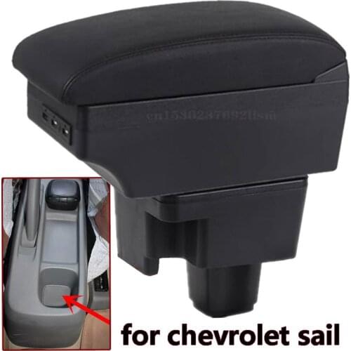 For chevrolet Sail Car Armrest box Center Console Storage Box with ashtray Cup holder USB Charging accessories 2010-2014