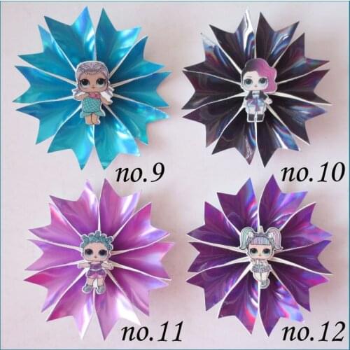 20 Girl Latest Fashion 3.5" Fairy Hair Bow Clip B L.O.L Doll Baby Spangle Flash