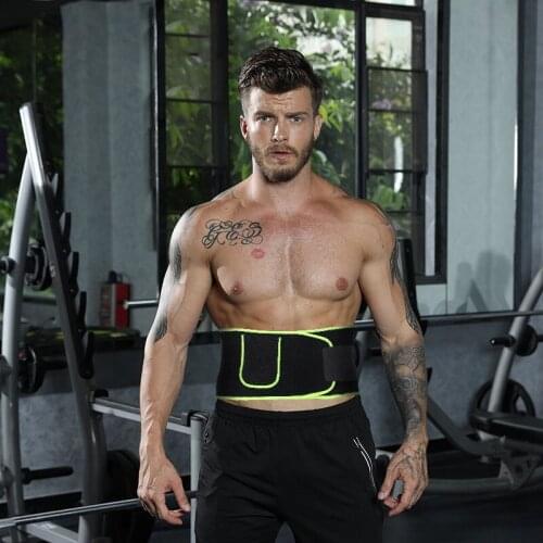 Waist Trimmer Belt Women Men Fitness Loss Weight Waist Sweat Belt Adjustable Neoprene Lumbar Back Protection Support w/ Pocket