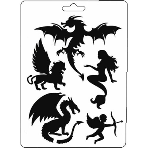 Mermaid Animal Stencil Reusable Scrapbooking Stamping Embossing Drawing Painting Template Decor Crafts Bullet Journal Supplies