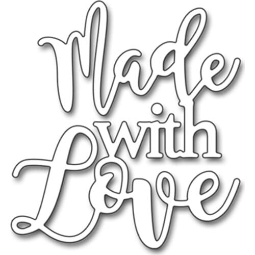 Make with Love Phrase Metal Cutting Dies For DIY Scrapbooking Embossing Paper Card Making Decorative Crafts Supplies New 2018