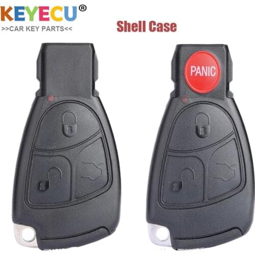 KEYECU Smart Remote Car Key Shell Case for Mercedes-Benz MB B C E S Class CL CLS CLK ML SLK, Fob 3/ 4 Button With Uncut Blade