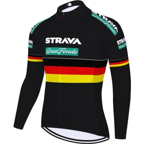 2021 STRAVA Long Sleeves Cycling Jersey Pro Team summer spring quick dry Bicycle Cycling Clothing Mens MTB ropa ciclismo
