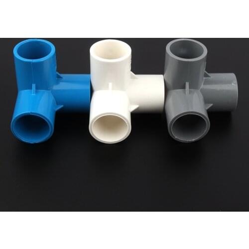 3pcs/lot 20mm Socket Stereoscopic PVC Tee Connector Drip Irrigation Fittings Garden Water Connectors Home Storage Bracket Parts