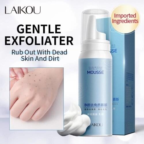 LAIKOU 80ml Face Cleanser Removing Dead Skin Pore Tight Peeling Mousse Exfoliating Moisturizer Cleanser Oil Control Face Care