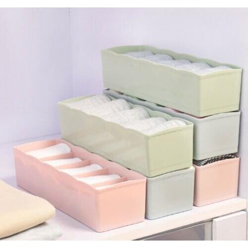 Candy Color Can Be Stacked Drawers Small Plastic Finishing Box 5 Grid Underwear Briefs Socks Storage Box Home Storage