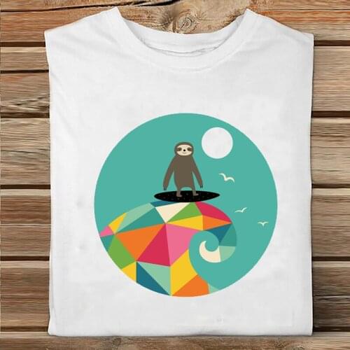 Women Short Sleeve Surf Wave Animal Fashion Clothing 2021 Fashion Clothes Print Tshirt Female Tee Top Ladies Graphic T-shirt