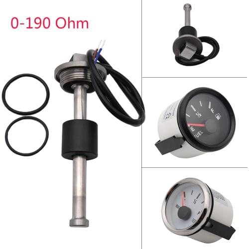 0-190ohm Oil Liquid Tank Indicator for 52MM Gauge Fuel Level Sensor 150mm 200mm 300mm 350mm Marine Boat Yacht Water Level Gauge
