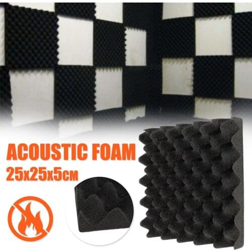 1PC 25X25X5CM Black Acoustic Soundproof Sound Stop Absorption Soundproofing Foam for KTV Audio Room Studio Room