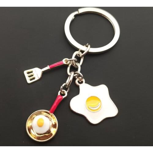 1pc Creative Kitchen Tools Chef Souvenir Gift Keychain Kc Gold Shovel Pan Egg Pendant Mothers Day Keyring