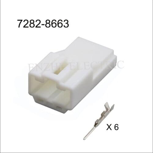 100SET 7282-8663/7283-8660 car wire male Harnes cable 6 pin automotive plug Waterproof sheath Include terminal seal DJ7061Y-0.6