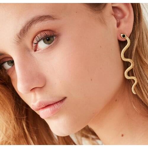 12 pair / lot wholesale fashion jewelry accessories new design metal aesthetic snake earrings women