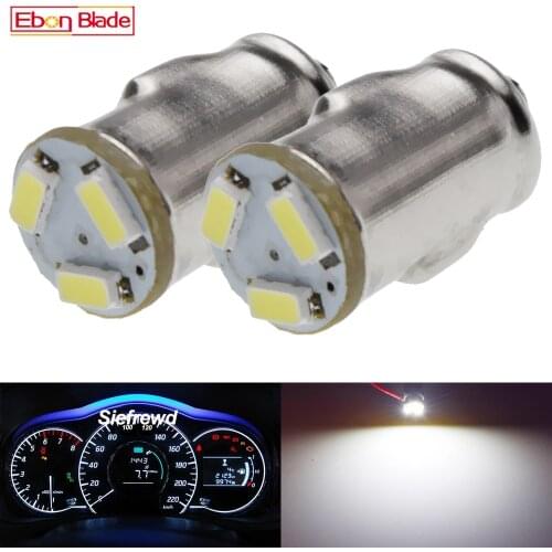 2Pcs BA7S LED Bulb White 3014 3SMD Car Interior Dashboard Gauge Warning Switch Lamp GLB281 LLB281 Auto Speedometer Light 12V DC