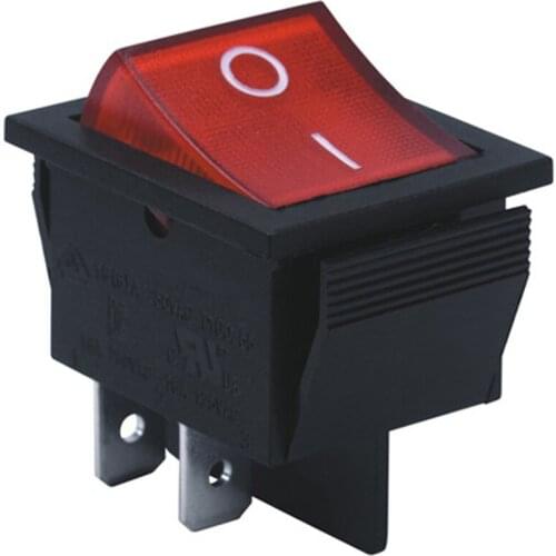 5pcs Black Green Red with Light Rocker Switch 250V 16A 4p Push Button Switch 6pin Electric Heater Switch KCD4 20A 125V 31*25mm