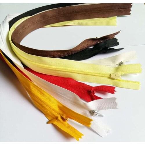 5 PCS/Lot Mix color 40cm Invisible Zippers 3# DIY Nylon Coil Zipper For Sewing Cushion/Back Tailor Tools