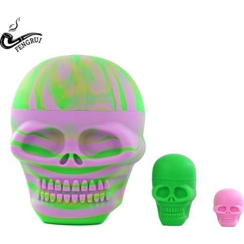 500ml 15ml 3ml Green Purple Silicone Jar Skull Shape Silicone Box Storage Container with Lid Home Use Good Sealing for Candy