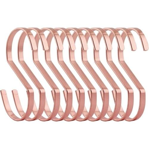 Promotion! Stainless Steel S-Shaped Hook Drying Rack Kitchen Bathroom Hook Rose Gold Pants Bag Hanger
