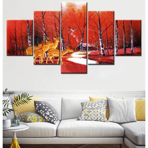 Autumn Deers Forest diamond Painting Cross Stitch mosaic puzzle 5d,full square Diamond Embroidery Multi-pictures home decor