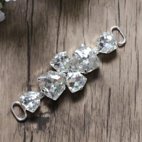 Free Shipping 60 pcs/lot 3'' Rhinestone Connector For Swimming Wear Bikini Connector Headband Connector Shoe Buckle RC120701