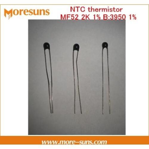 Fast Free Ship 100pcs/lot NTC thermistor temperature sensor MF52 2K 1% B:3950 1
