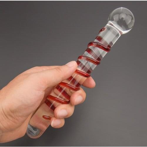 Erotic Crystal Pyrex Glass Dildo Swirl Surface Big Penis Anal Butt Plug Female Masturbator Sex Toys for Woman Toys for Adult
