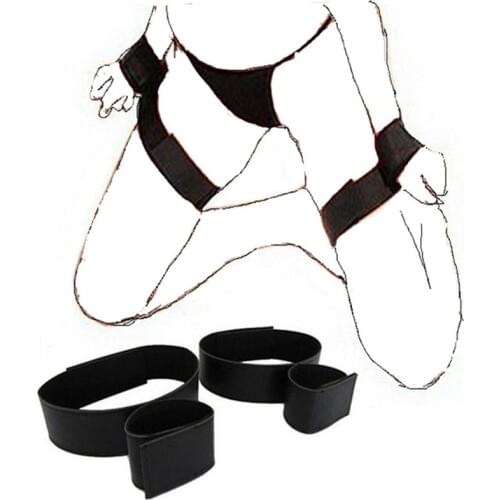 Erotic Games Adult Sex Toys For Couples Sex Restraints Woman Slave Handcuffs & Thighs Cuffs Adjustable Bdsm Bondage Rope Product