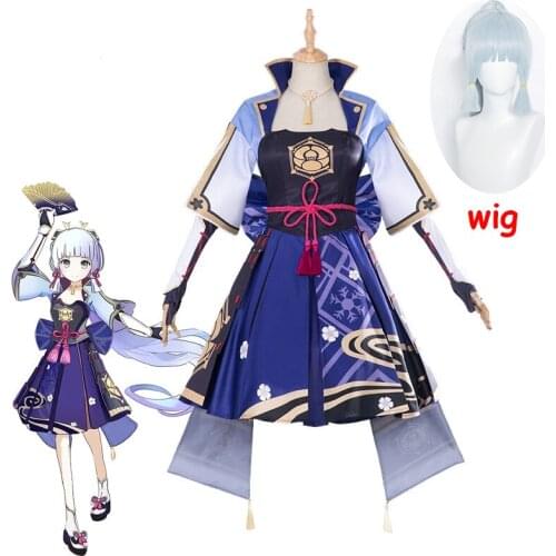Hot Game Genshin Impact Kamisato Ayaka Cosplay Costume Carnival Halloween Costumes Women Party Sexy Dress Uniform Cartoon