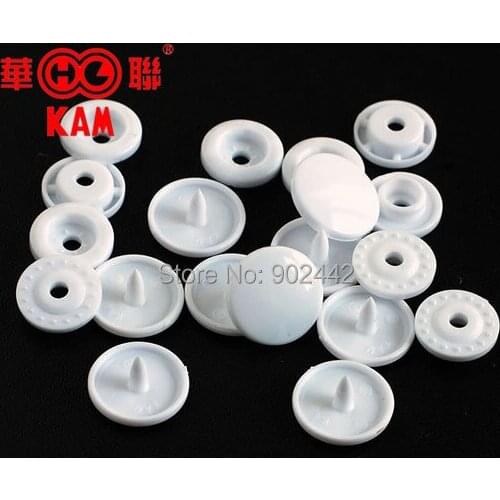 Hot Sales!!! Free Shipping 2000 Sets/Lot Classical White Color KAM T5 Plastic Quarto Buttons Snaps For Clothes or Non-Woven Bags