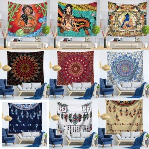 Indian Cat Tapestry Mandala Pattern Decor Mandala Religious Boho Wall Carpet Bohemia Beach Blanket Plus Size