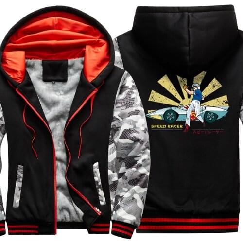 Car Cartoon Camouflage Mens Raglan Thicken Jackets Wool Liner Winter Sweatshirts Leisure Harajuku Tops Hipster Sudadera Hombre